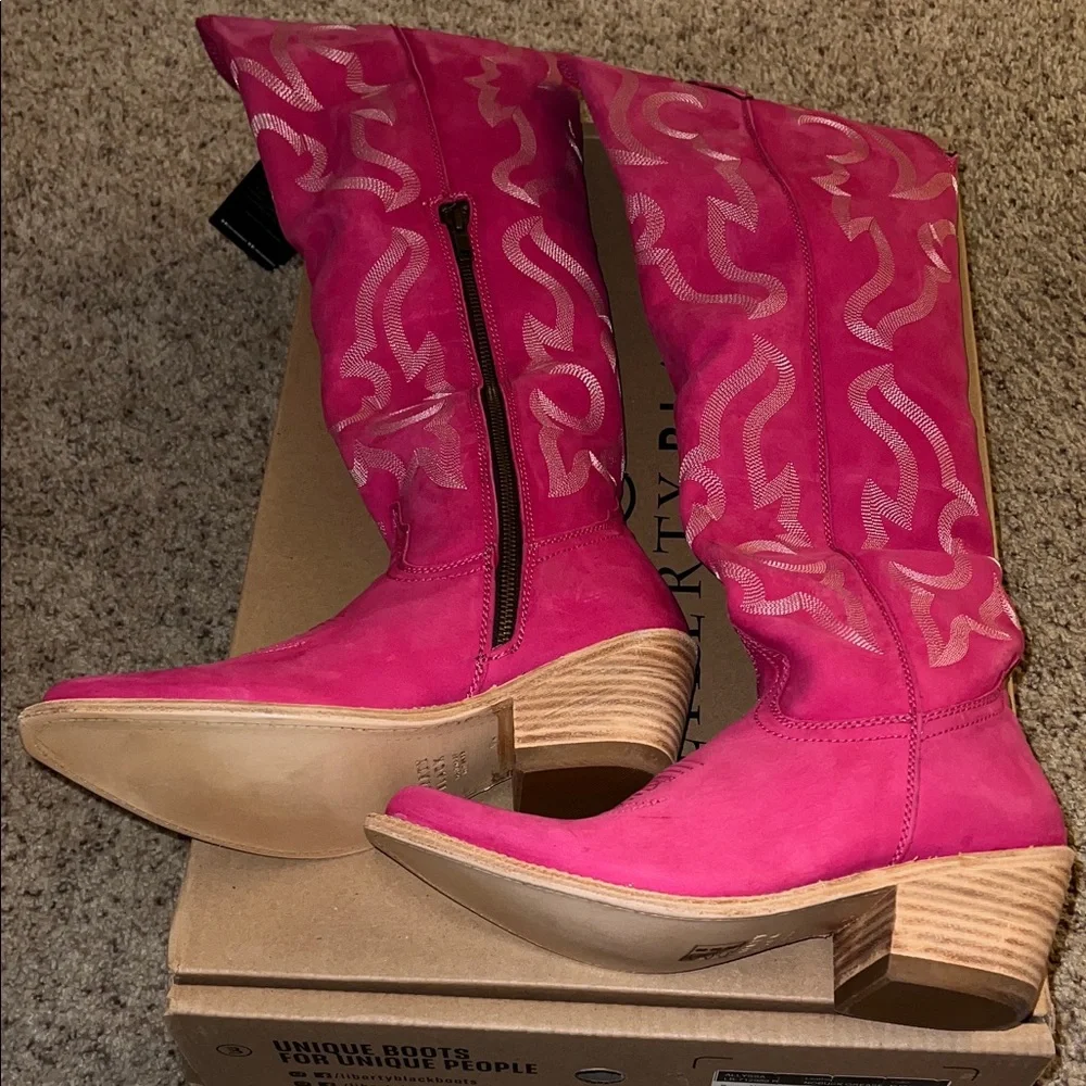 Liberty Black Alyssa Fuchsia Over the Knee Boots - Picture 4 of 5